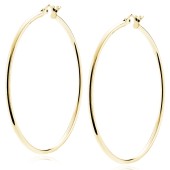 Cercei rotunzi argint placati cu aur galben Ø50 mm x 2 mm Classic Hoops DiAmanti KHR250G-DIA